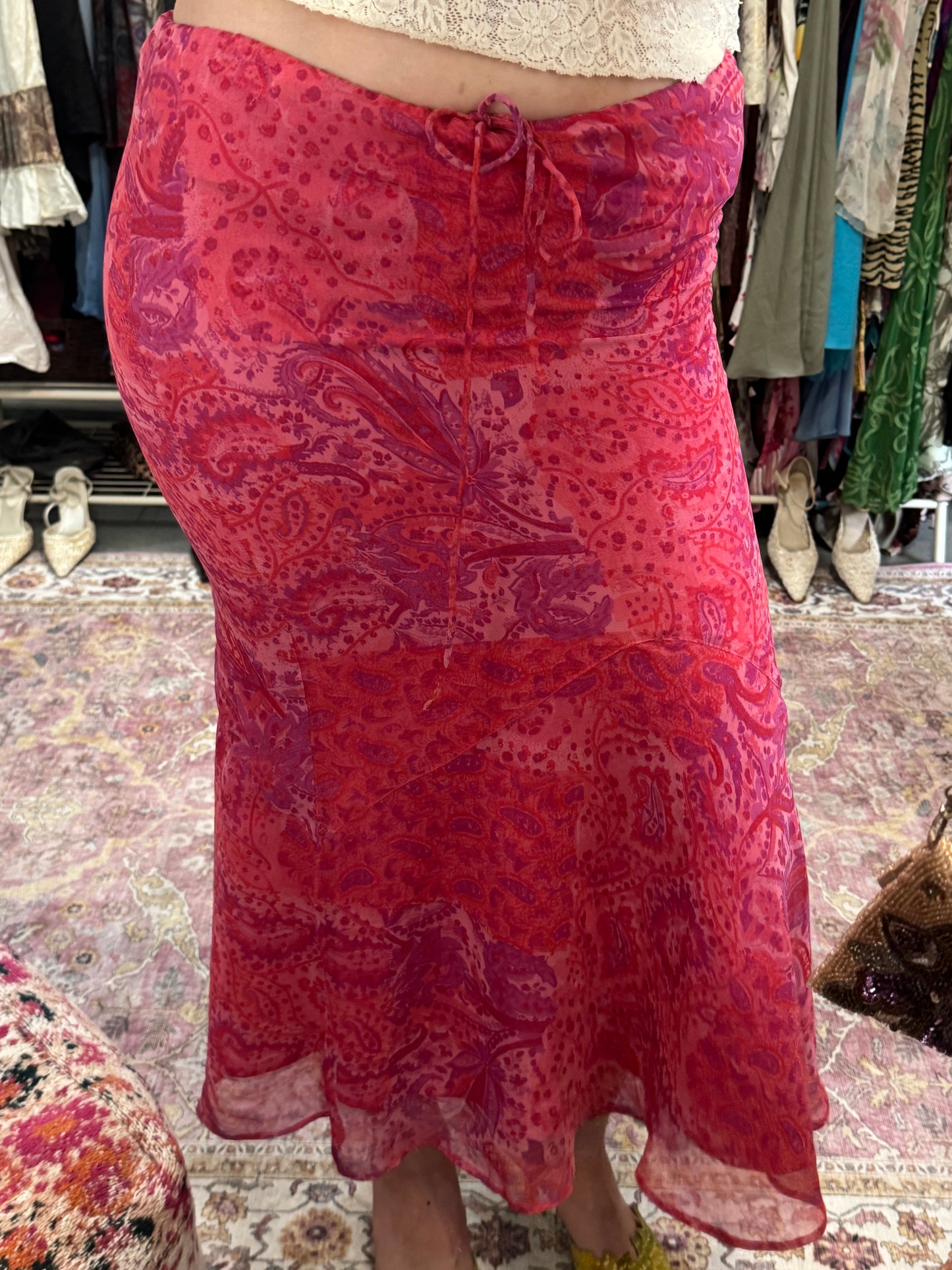 Vintage 00’s paisley fishtail maxi skirt