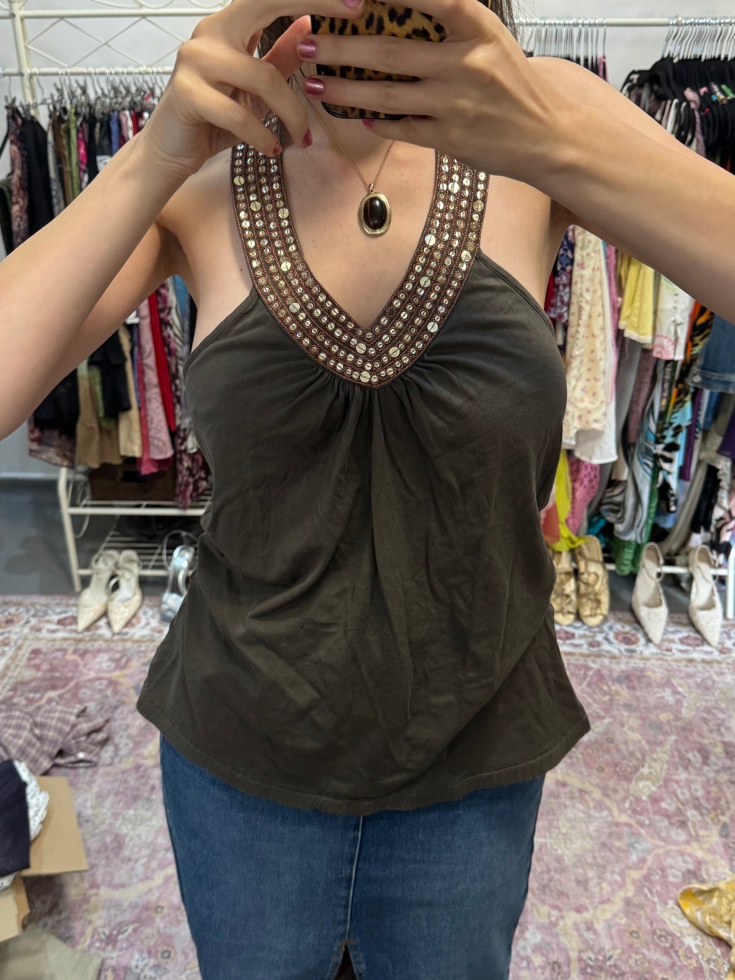 Vintage 00’s sequin embellished halter