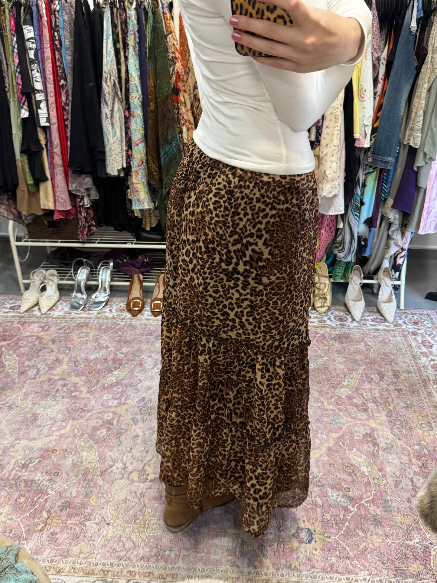 Newlook leoaprd print maxi skirt