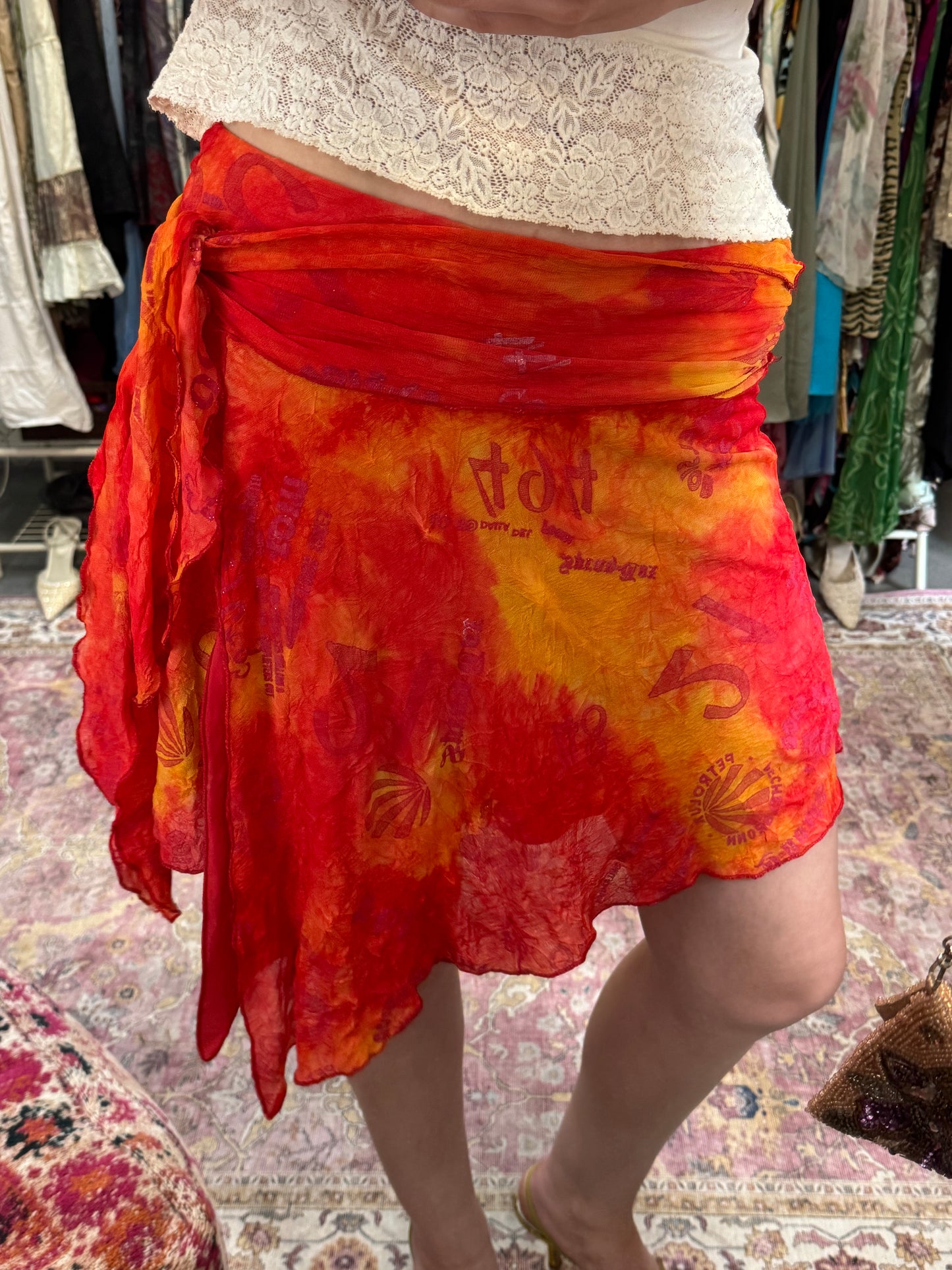 Vintage 00’s ombre embellished mini skirt