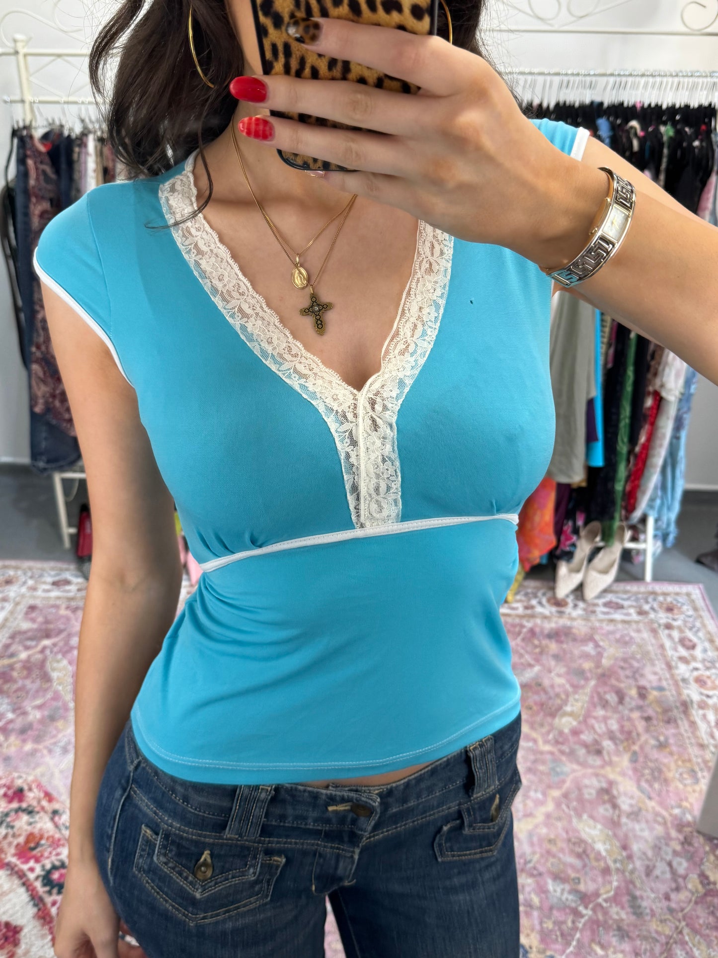 Vintage 00’s laced tie back top