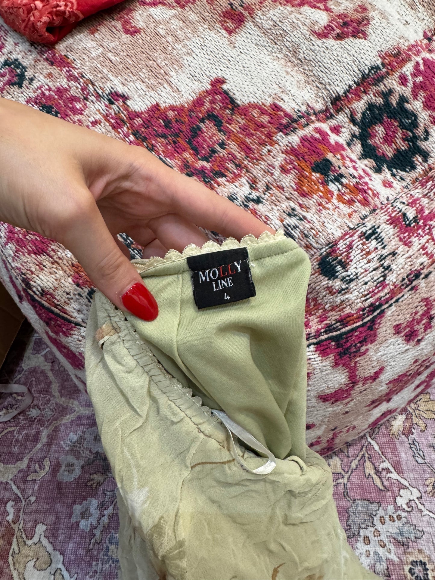 Vintage 00’s floral ruffled trim midi skirt