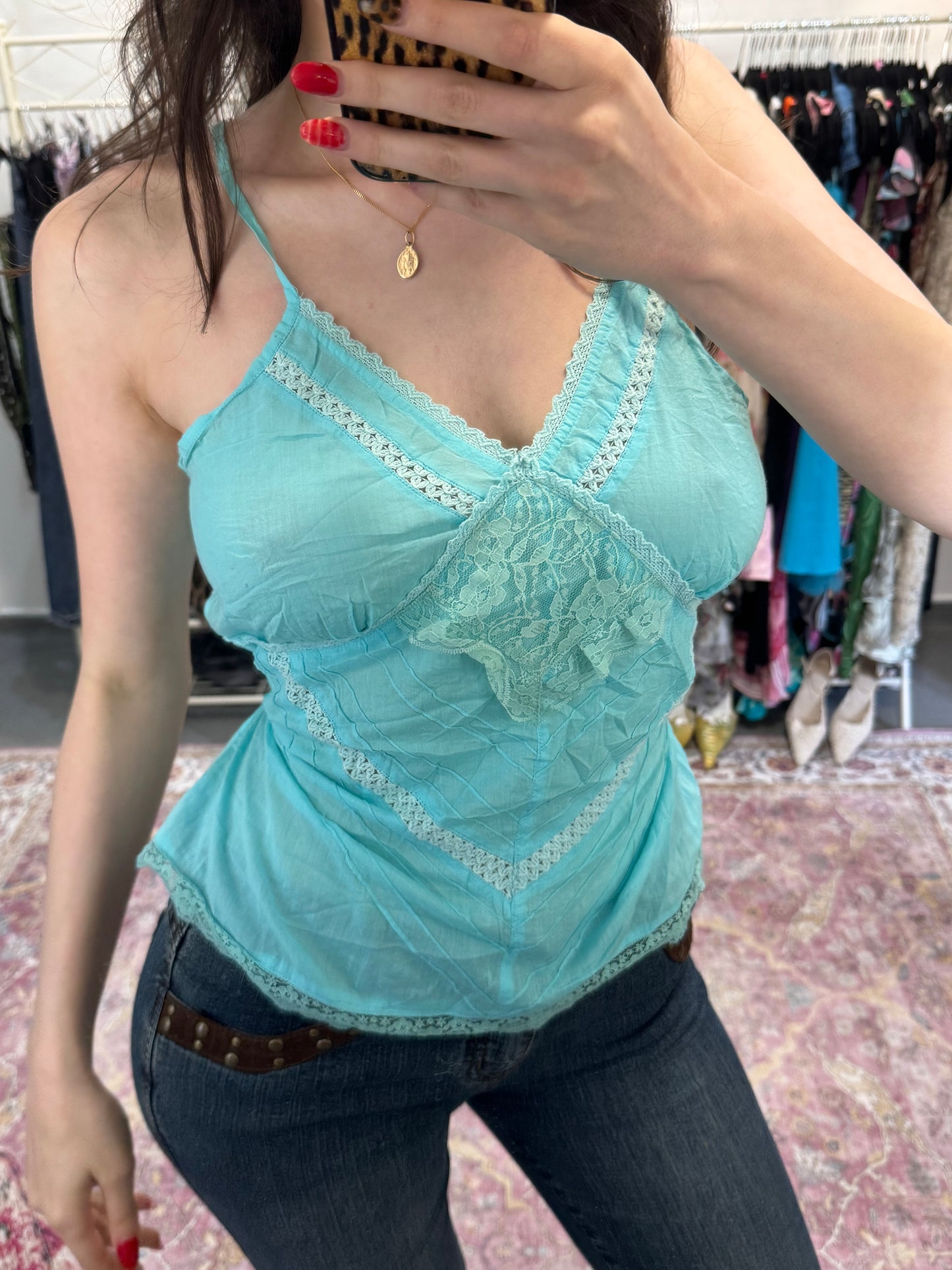 Vintage 00’s blue laced cami