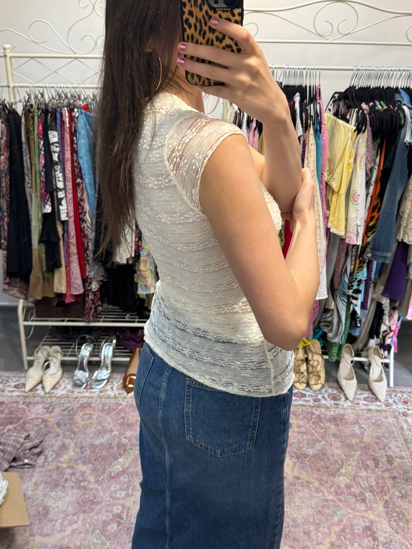 Vintage 00’s lace tie front top