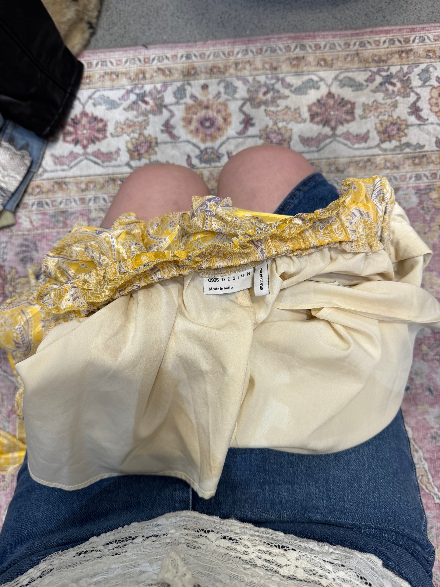 Old asos paisley ruffled backless halter top