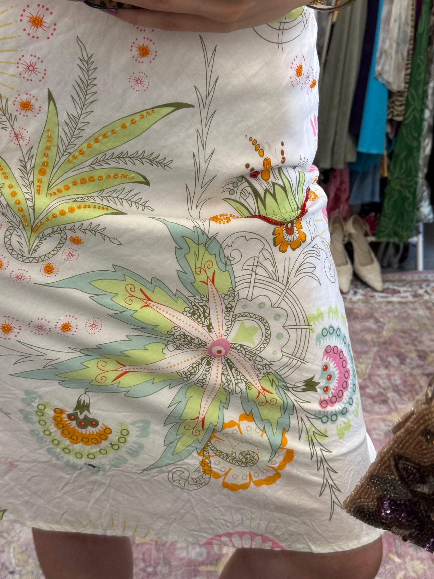 Vintage 00’s beautiful embellished halter neck midi dress