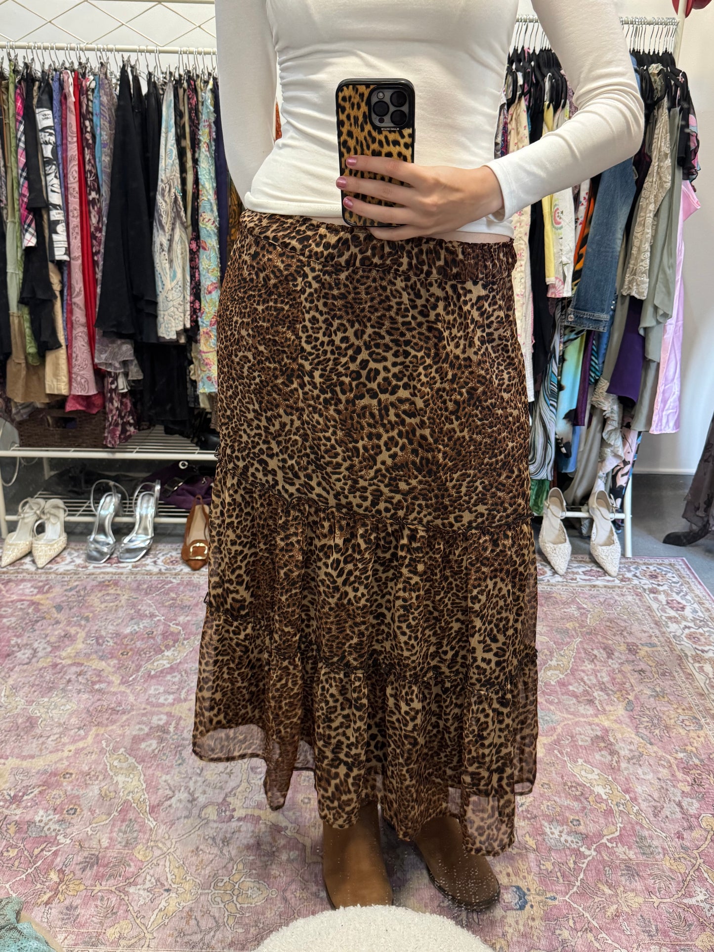 Newlook leoaprd print maxi skirt