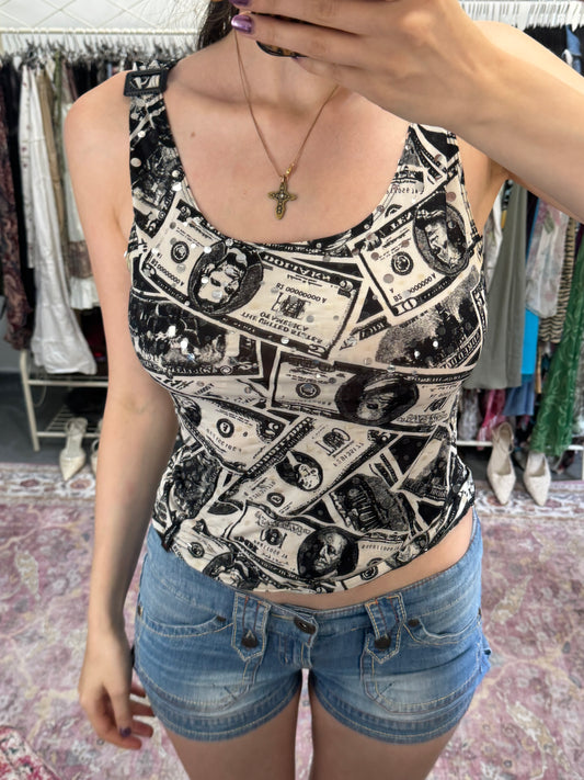 Vintage 00’s $$ graphic top