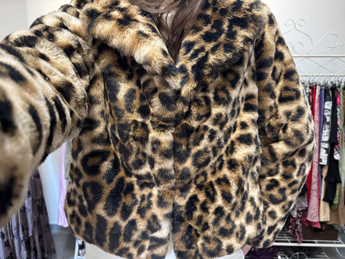 Newlook leopard print fur coat