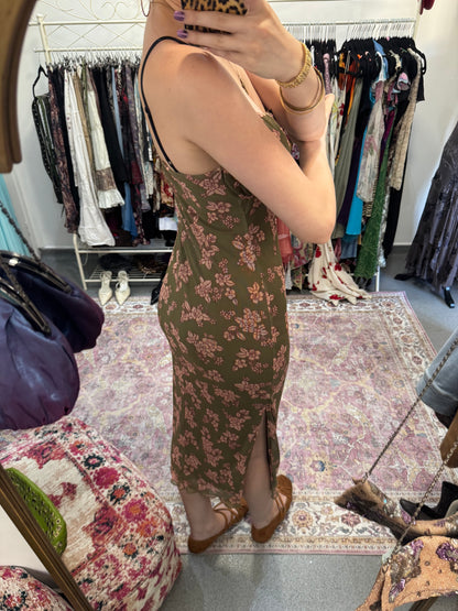 Vintage river island floral max dress with split thigh