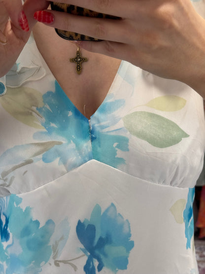 Vintage floral floaty midi dress