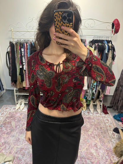 Vintage 00’s boho paisley top