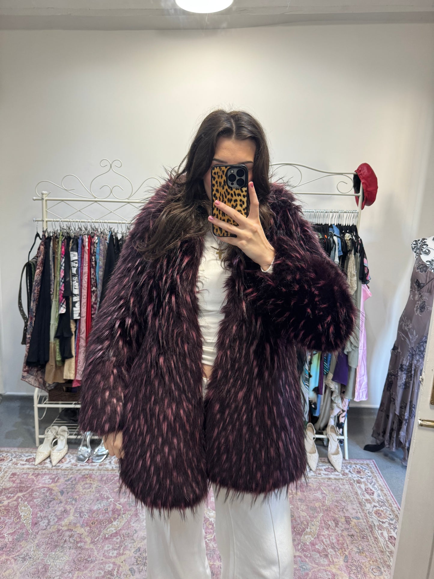 Vintage Karen Millen fur coat ( uk 12 )