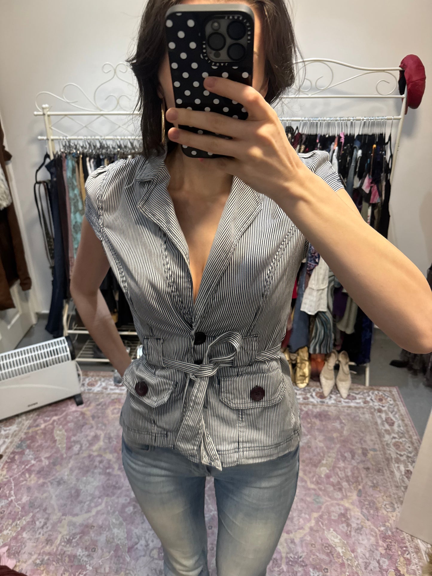 Vintage BAY denim striped top