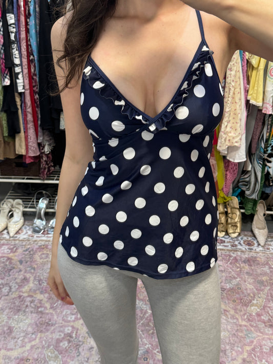 Vintage 00’s polka dot ruffled top