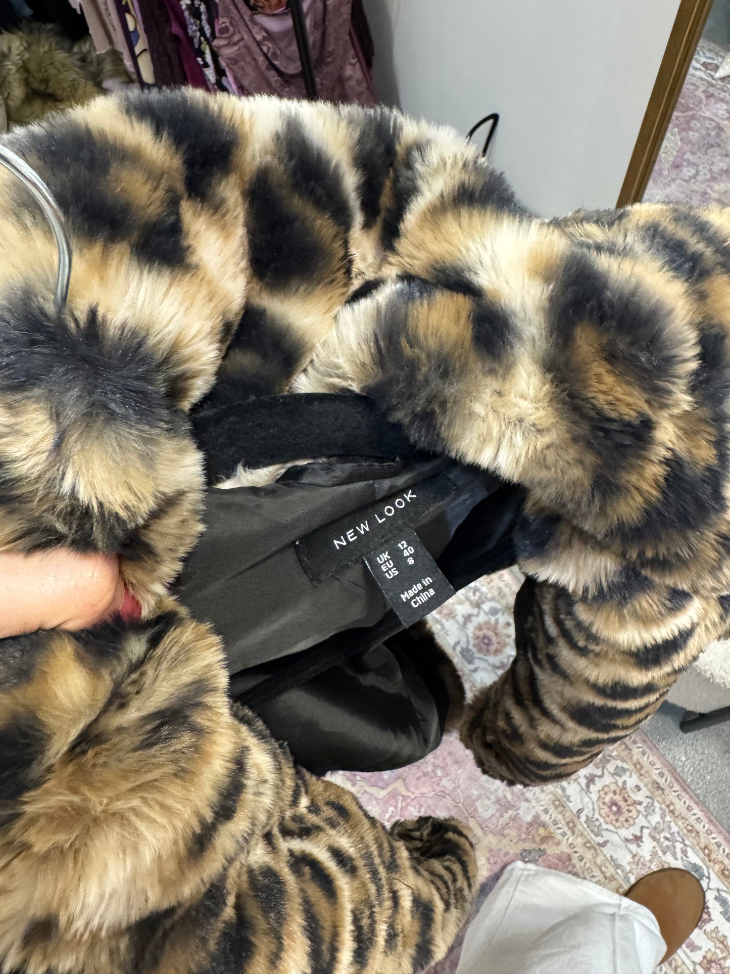Newlook leopard print fur coat