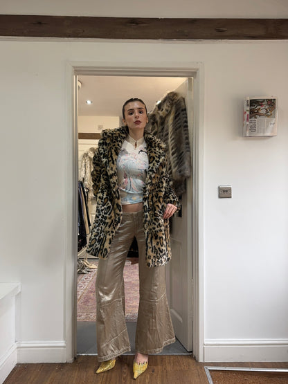 leopard print fur coat