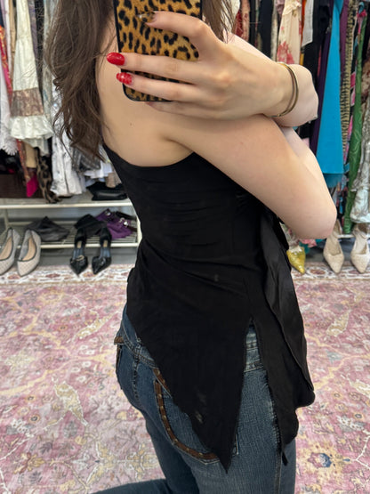 Vintage 00’s ribbon detailed asymmetrical top