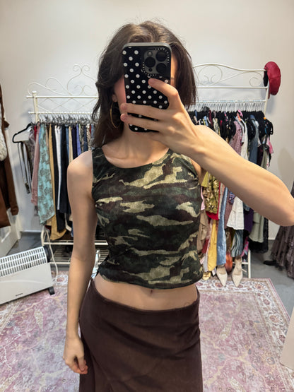 Vintage 00’s camouflage vest top