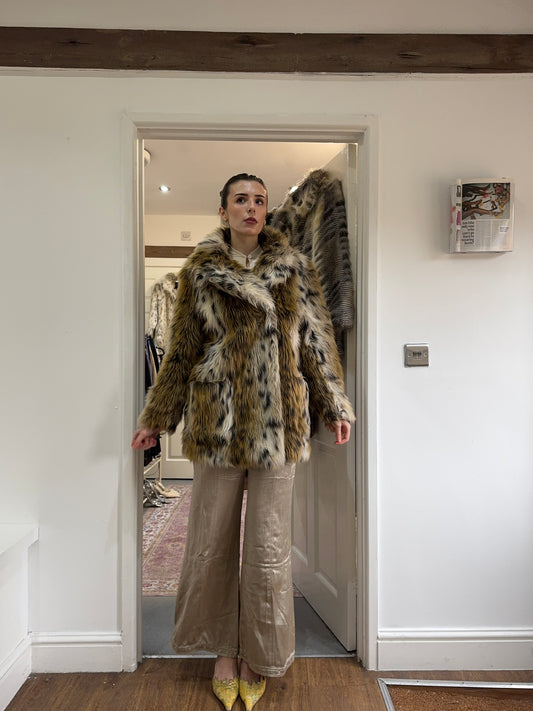Vintage 00’s Topshop lynx fur coat