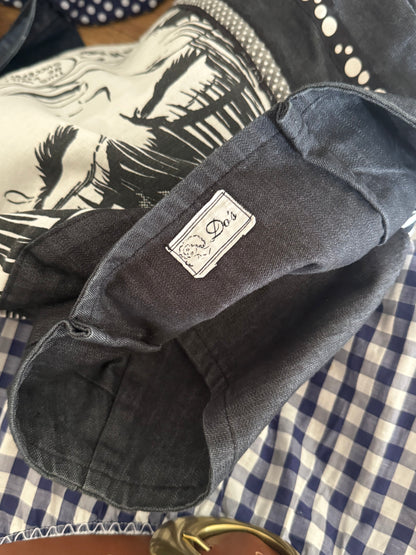 Vintage magazine graphic striped midi skirt