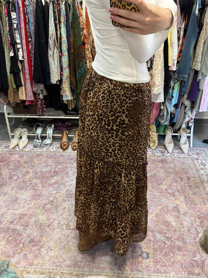 Newlook leoaprd print maxi skirt