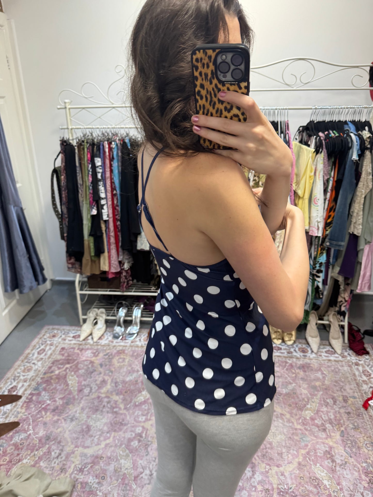 Vintage 00’s polka dot ruffled top