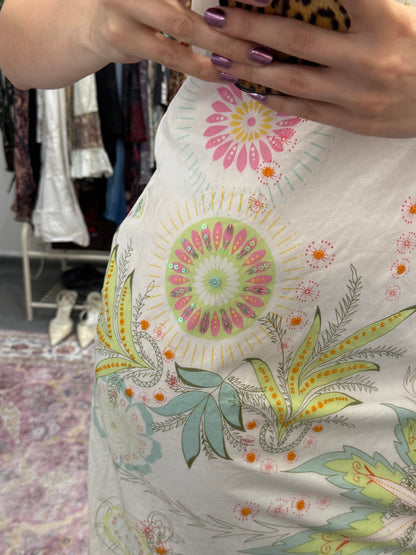 Vintage 00’s beautiful embellished halter neck midi dress