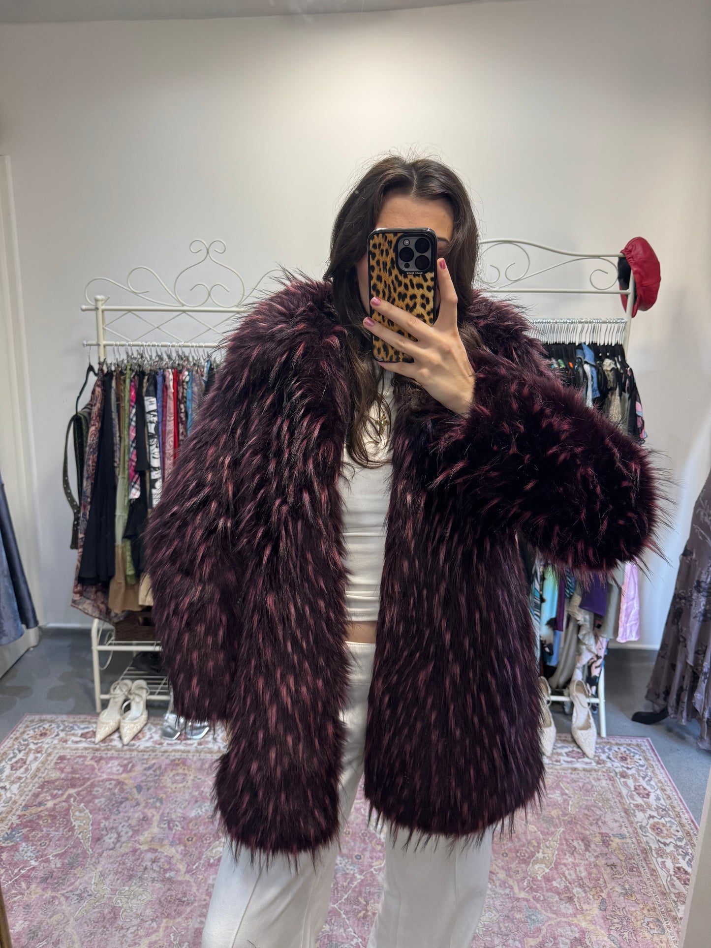 Vintage Karen Millen fur coat ( uk 12 )