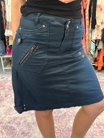 Vintage 00’s utility zip detailed midi skirt