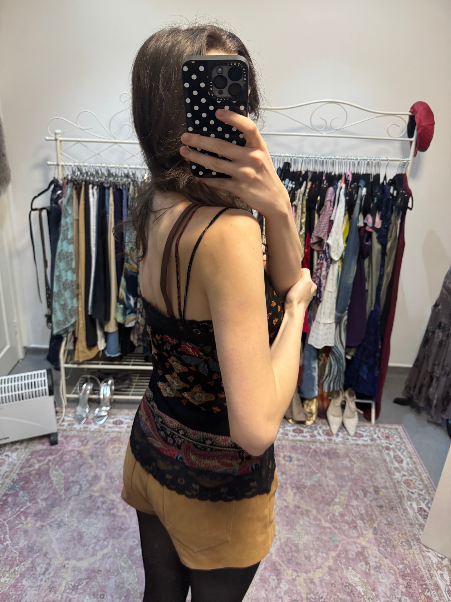Vintage floral lace trim 00’s cami