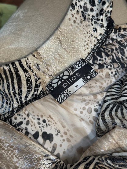 Vintage 00’s PILOT animal printed cowl neck top