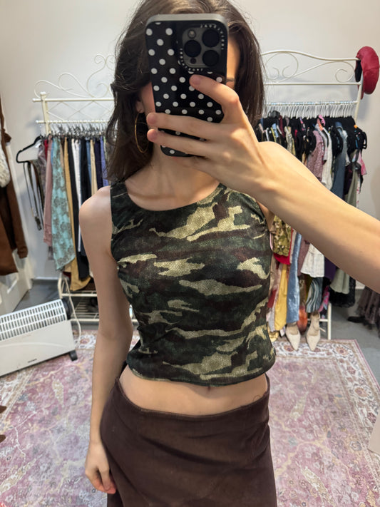 Vintage 00’s camouflage vest top
