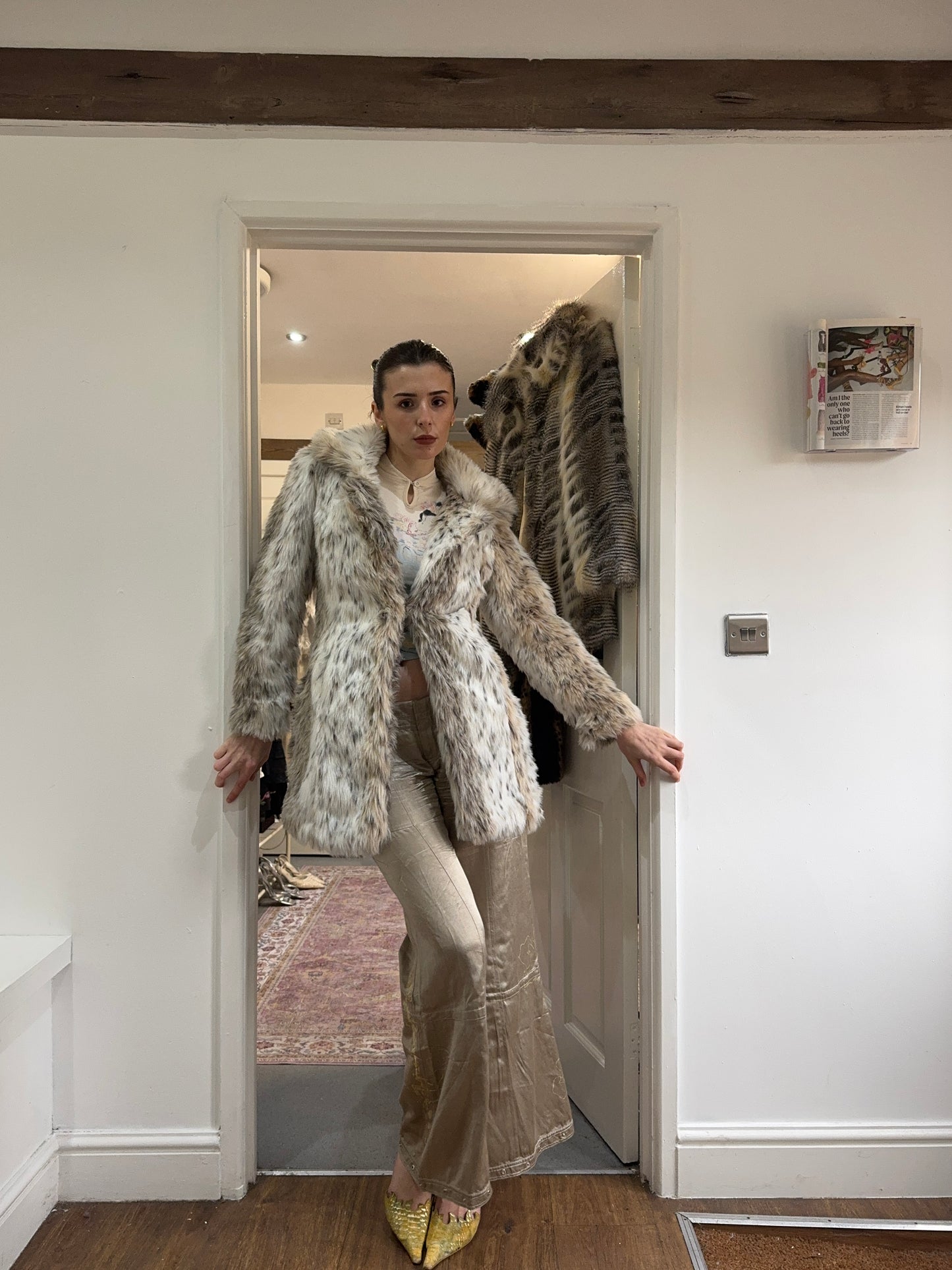 Vintage 00’s snow leopard coat