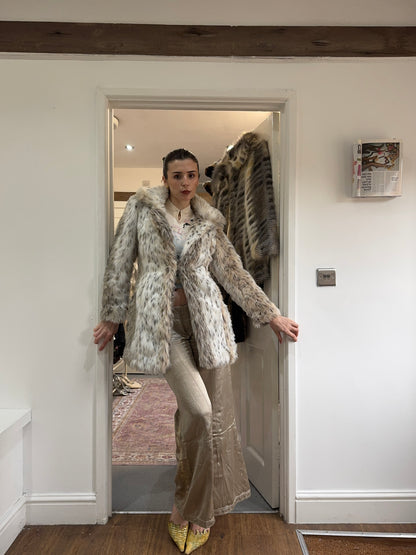 Vintage 00’s snow leopard coat