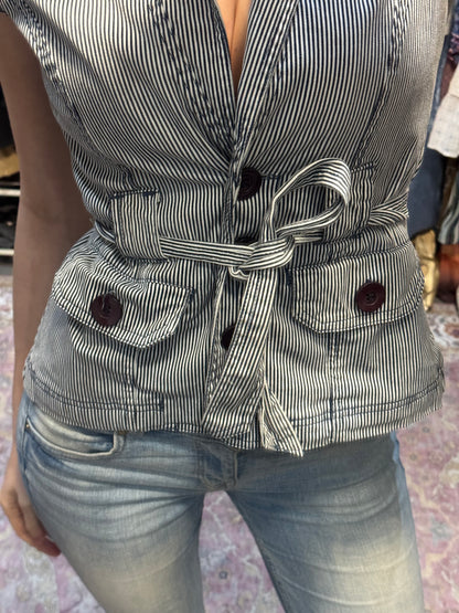 Vintage BAY denim striped top