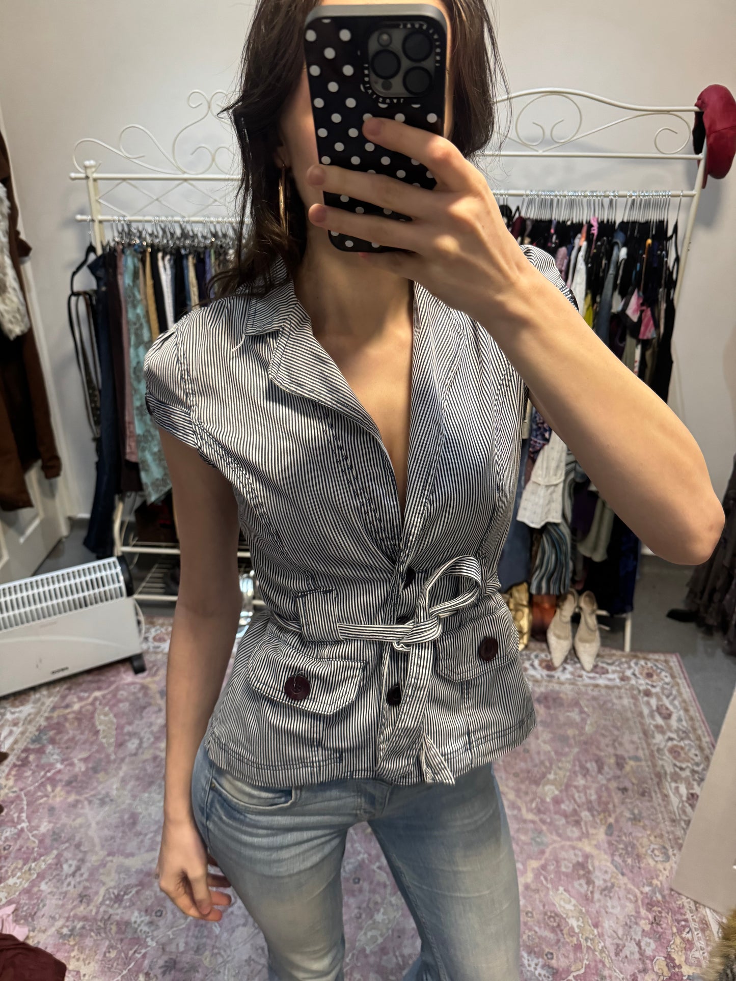 Vintage BAY denim striped top