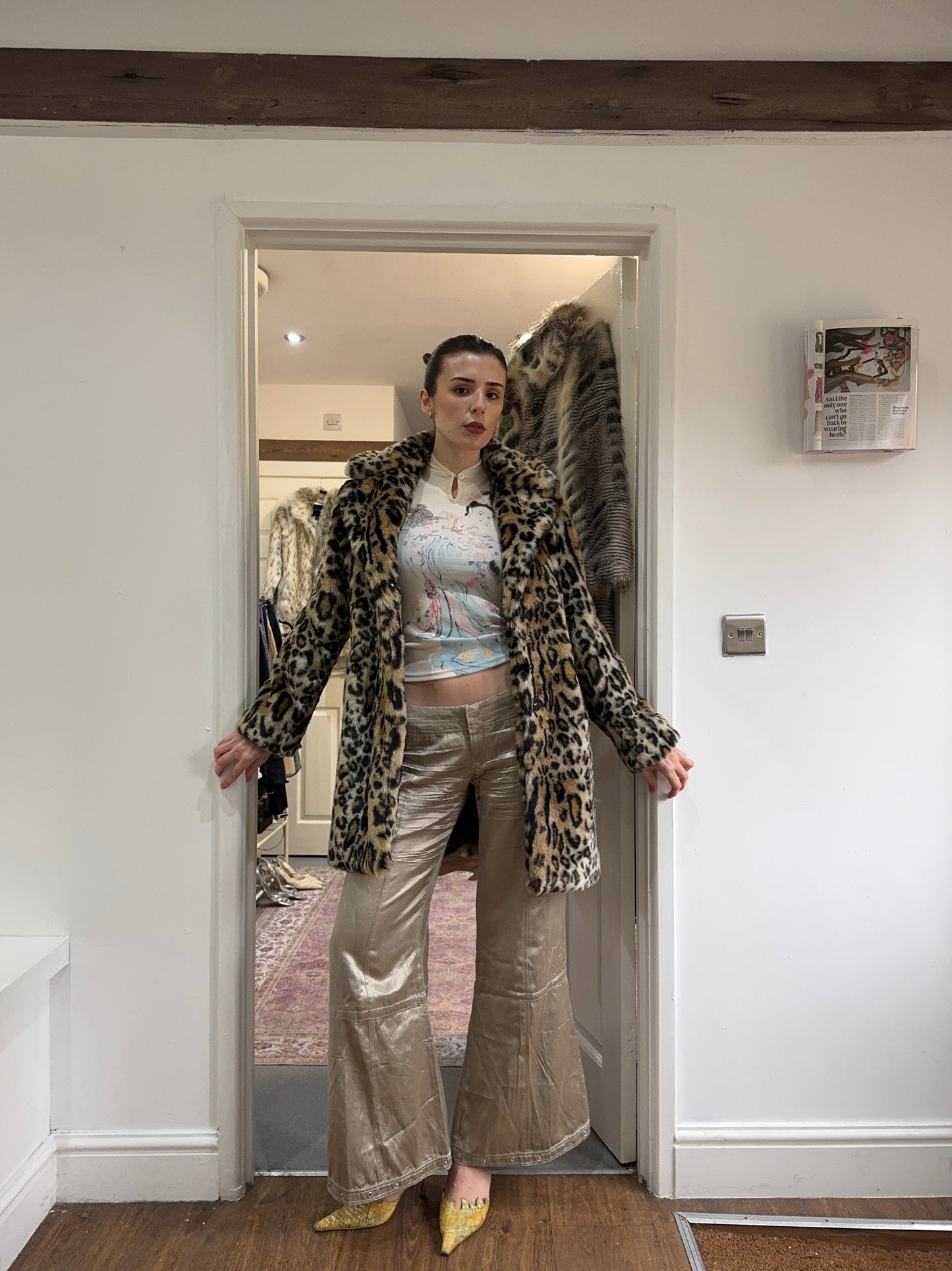 leopard print fur coat