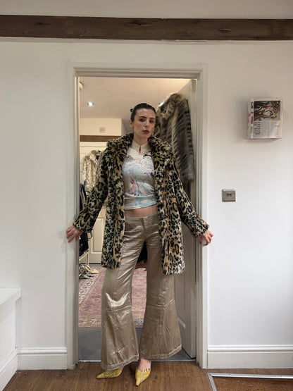 leopard print fur coat