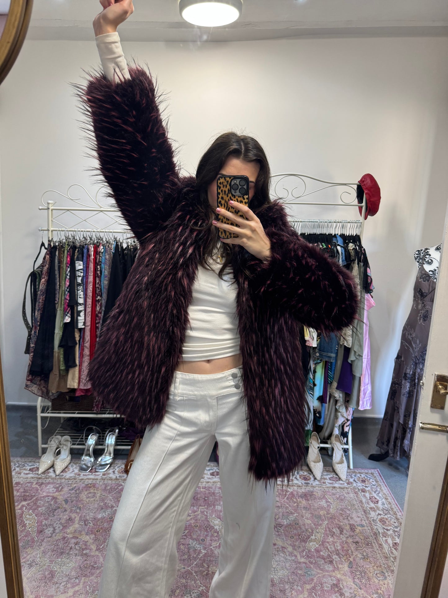 Vintage Karen Millen fur coat ( uk 12 )