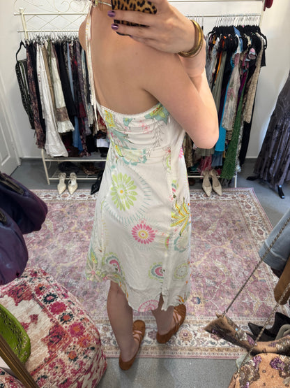 Vintage 00’s beautiful embellished halter neck midi dress