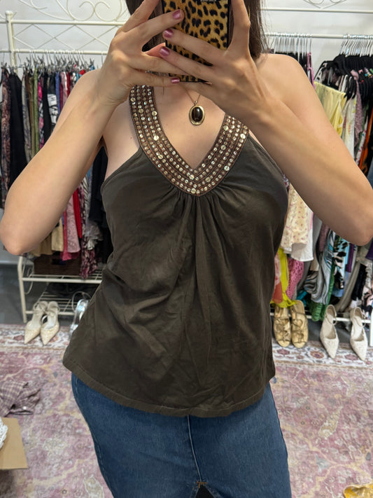 Vintage 00’s sequin embellished halter