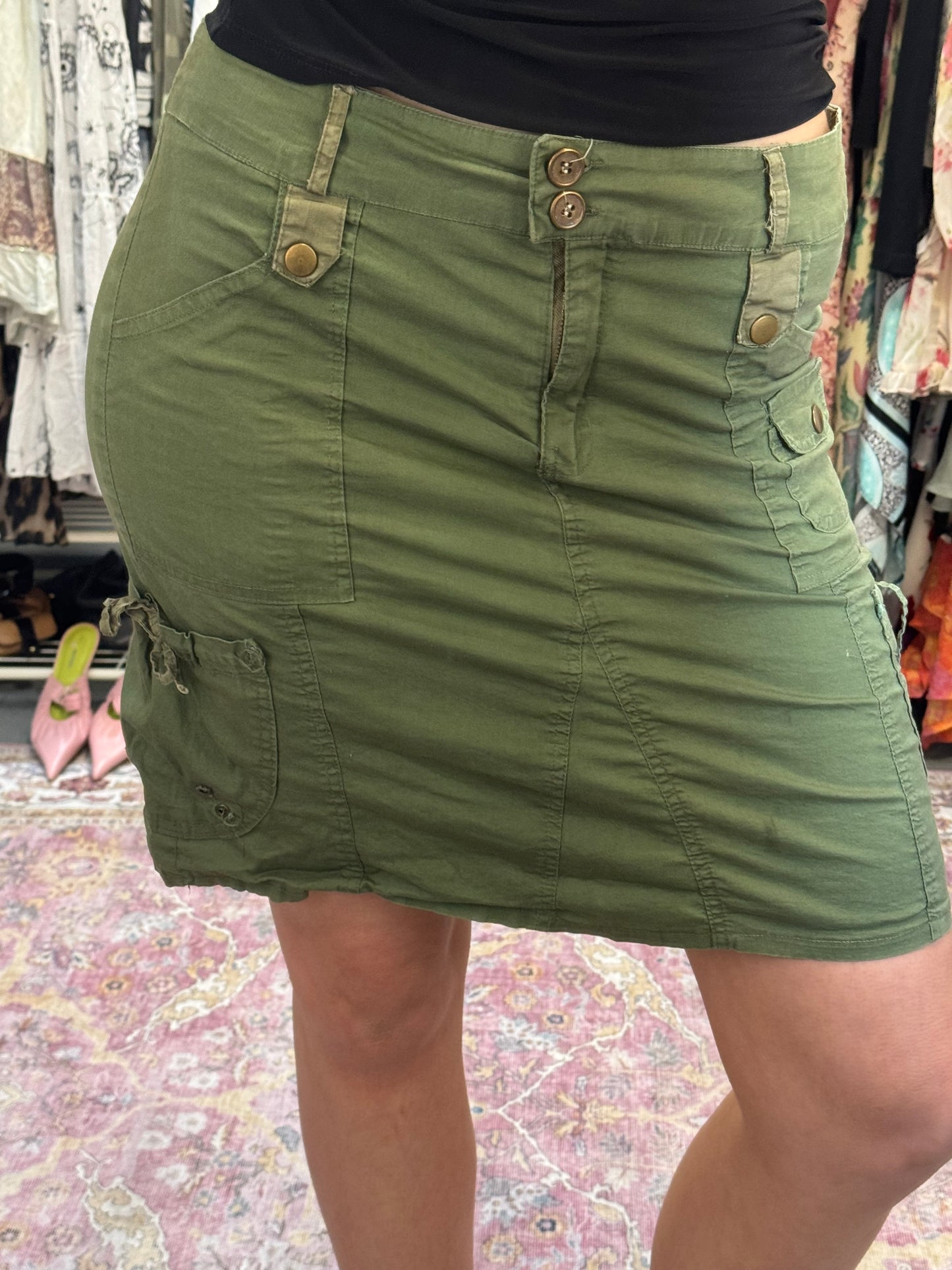 Vintage 00’s utility pocket detailed midi skirt