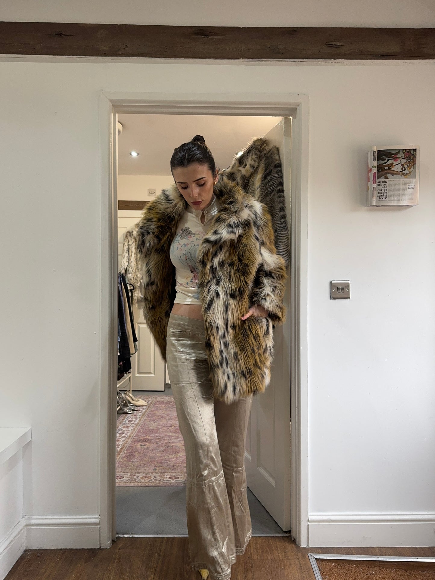 Vintage 00’s Topshop lynx fur coat