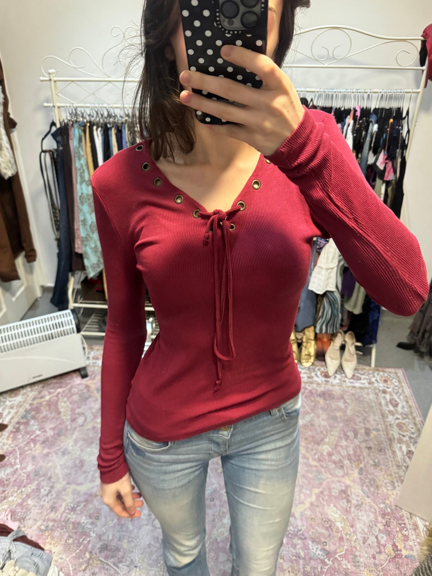 Vintage 00’s tie up Henley