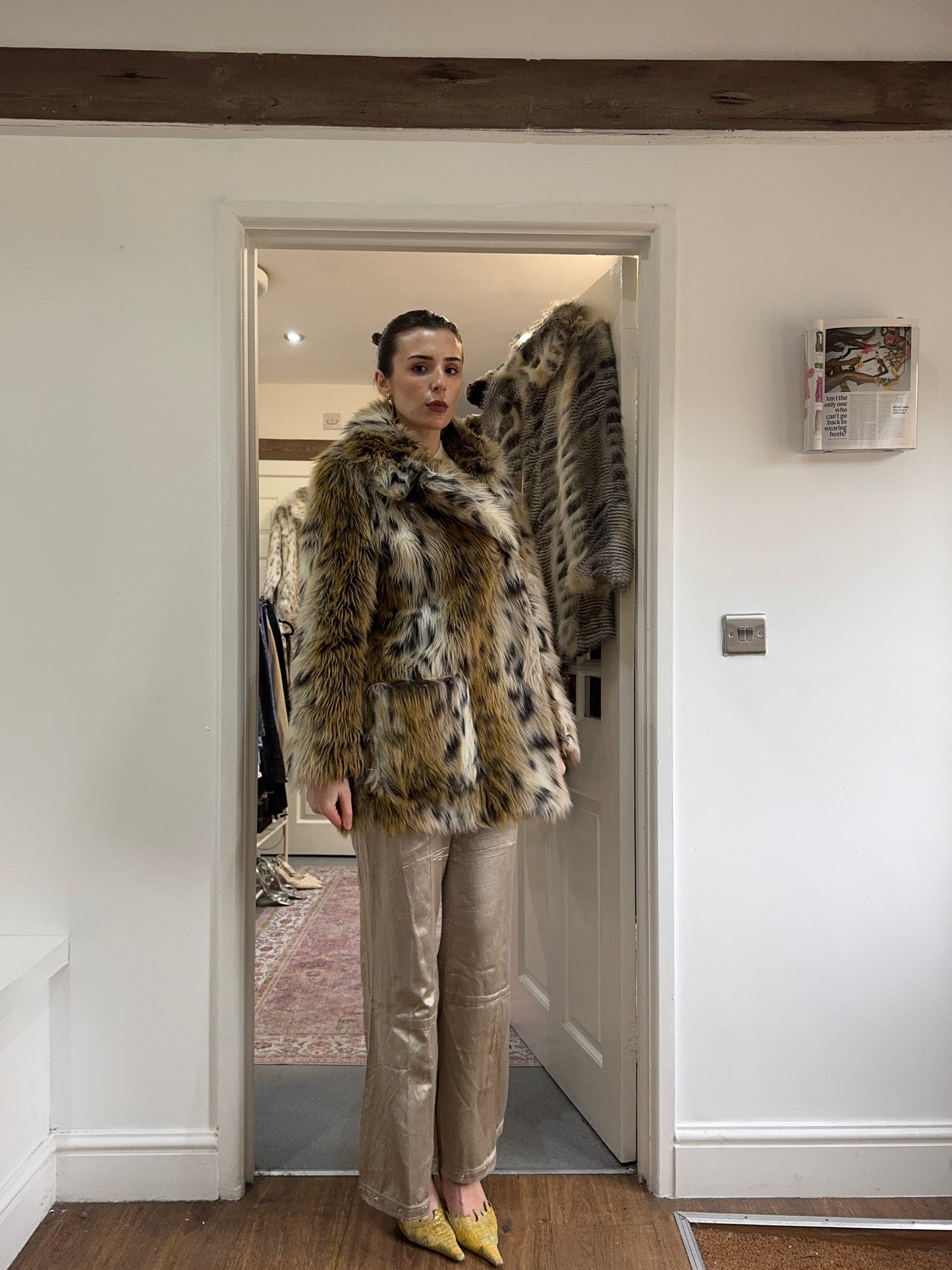 Vintage 00’s Topshop lynx fur coat
