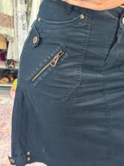 Vintage 00’s utility zip detailed midi skirt