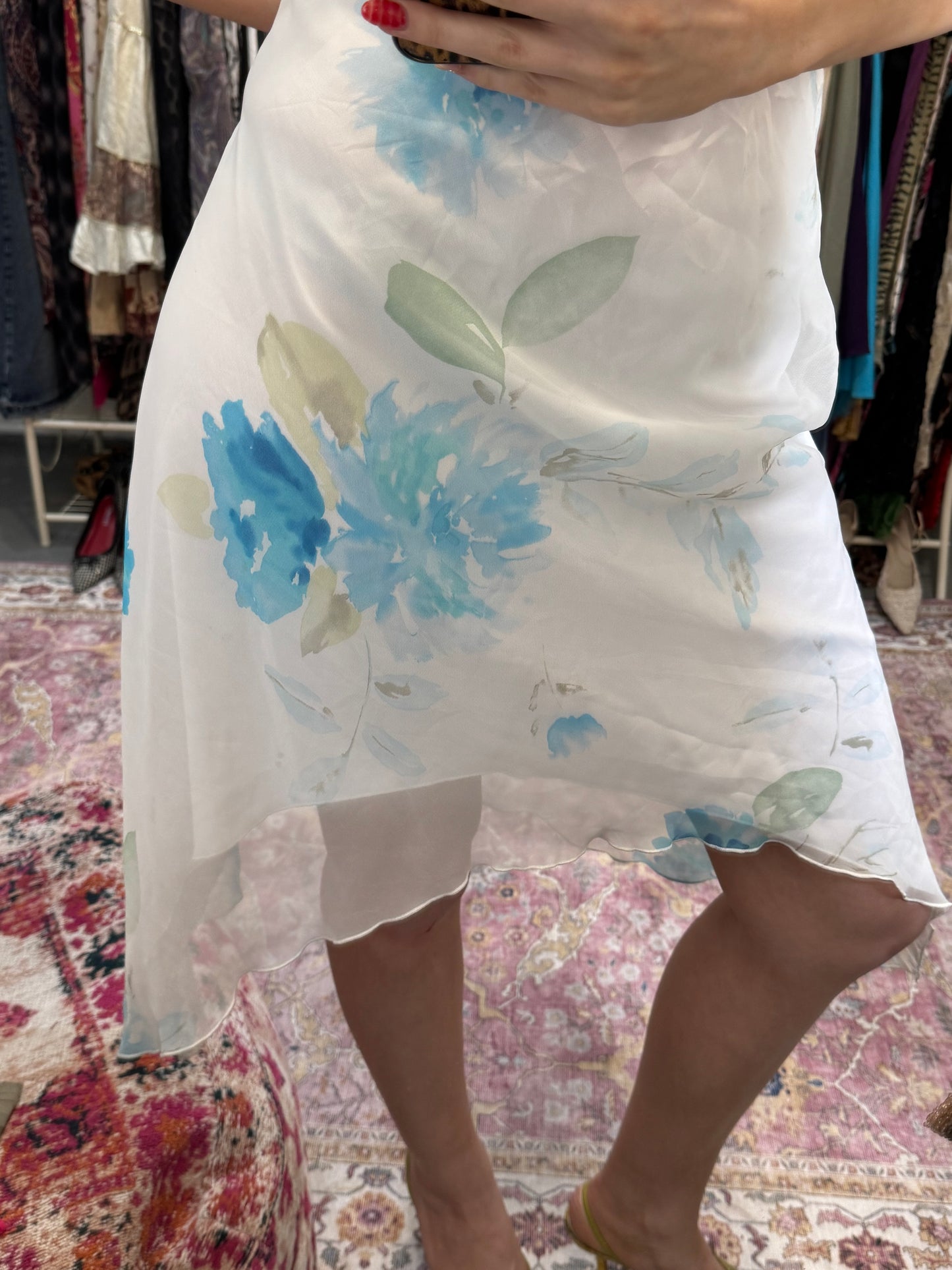 Vintage floral floaty midi dress