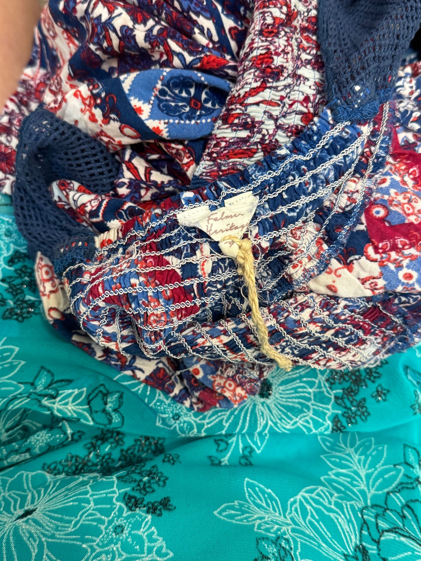 Vintage patterned flared sleeve mini dress