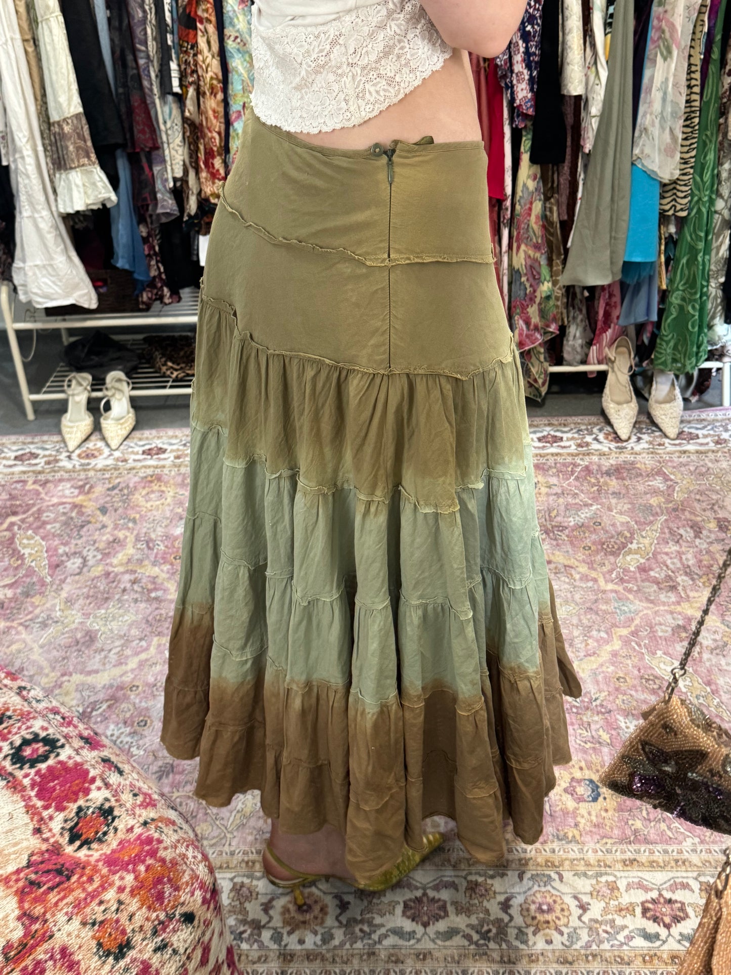 Vintage 00’s ombre pleated maxi skirt